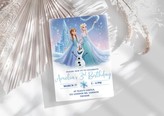 Frozen Any Age Birthday Invitation Frozen Invitation Princess Elsa Anna Party Invitation Girl Frozen Birthday Invite Theme EDITABLE Digital