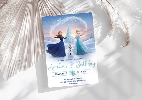 Frozen Any Age Birthday Invitation Frozen Invitation Princess Elsa Anna Party Invitation Girl Frozen Birthday Invite Theme EDITABLE Digital