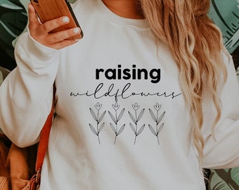 Podnoszenie dzikich kwiatów svg Pliki do cięcia do użytku komercyjnego, zabawna koszulka Svg Mama Cute Svg na koszulkę, słodkie SVG, zabawne moM svG, mama dziewcząt Svg