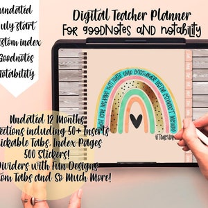 Digital Teacher Planner, Goodnotes Teacher planner, Teacher Planner for Goodnotes, Teacher Planner for Ipad, Undated Digital Teacher Planner