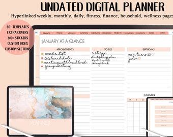 Undated Digital Planner, Minimalist Digital Planner for Tablets, Goodnotes Digital Planner, ipad planner, Digital Planners