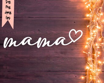 Mama Svg Bestand voor Cricut, Mama Heart Svg, Mama SVG, Svg Files voor Cricut, Svg Cut Files, Sublimation Designs Downloads, Sublimation Files