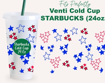4th of July Svg Wrap for Starbucks Venti Cold Cup 24 oz, Starbucks Cup Svg, Starbucks 24 Oz Cold Coffee Cup Svg for Cricut, American Flag
