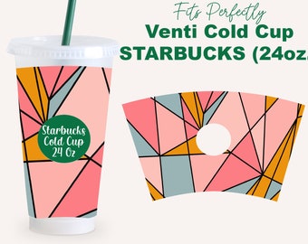 Geometrical Boho Wrap svg for Starbucks Venti Cold Cup 24 oz, Starbucks Cup Svg, Starbucks 24 Oz Cold Coffee Cup Svg for Cricut