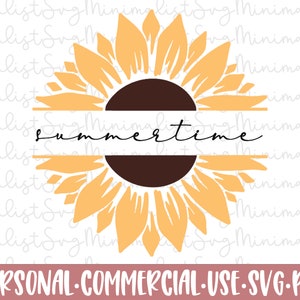 Summertime Sunflower Svg File for Cricut, Floral Cut File, Summertime Shirt Svg, Summer Vacay Beach Mom love sun sunrise flowers wild