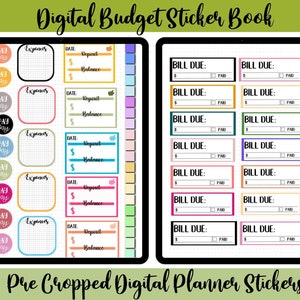 Digital Sticker Book, Digital Budget Stickers, Ipad Planner Sticker, Pre Cropped Stickers, Notability Stickers, Digital Sticker Bundle