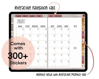 Boho Digital Planner, Undated Digital Planner for Tablets, Goodnotes Digital Planner, ipad planner, Digital Planners