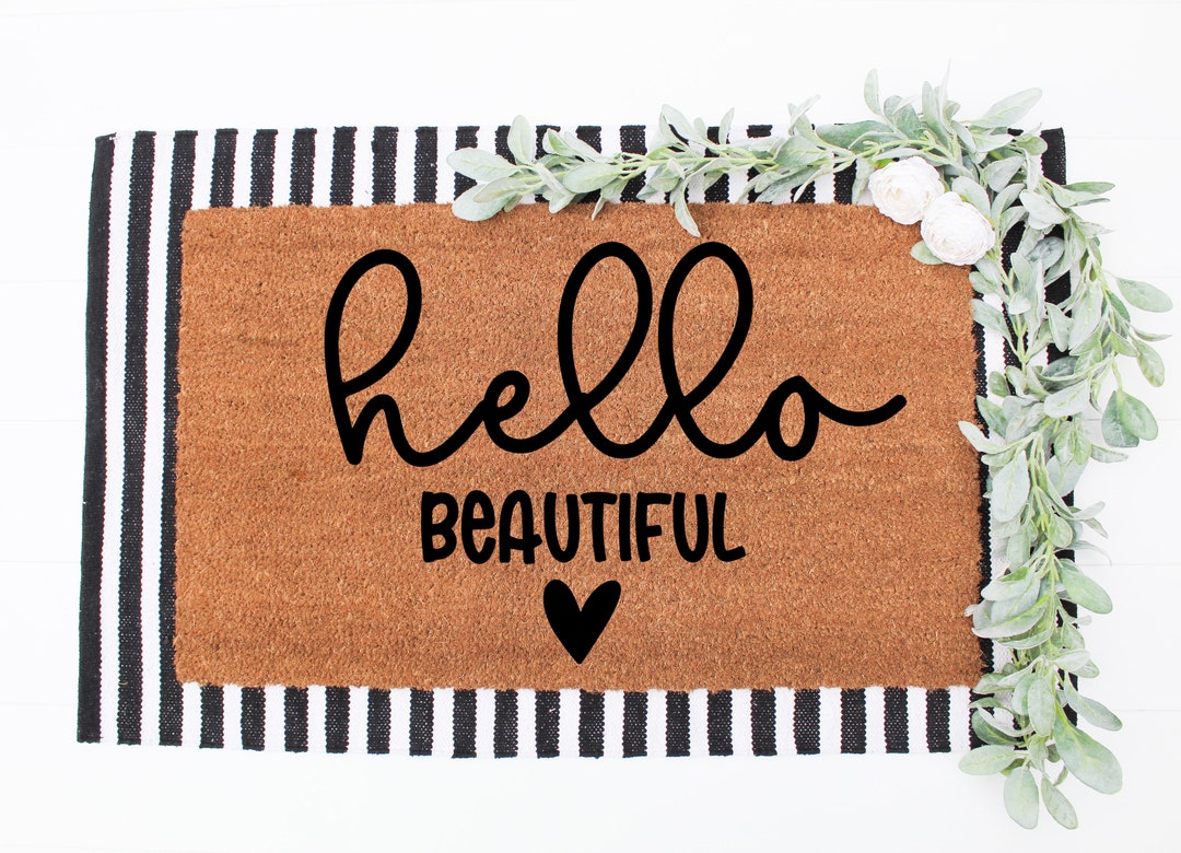 Hello Beautiful Doormat Svg File, Doormat Svg Png, Funny Doormat Svg