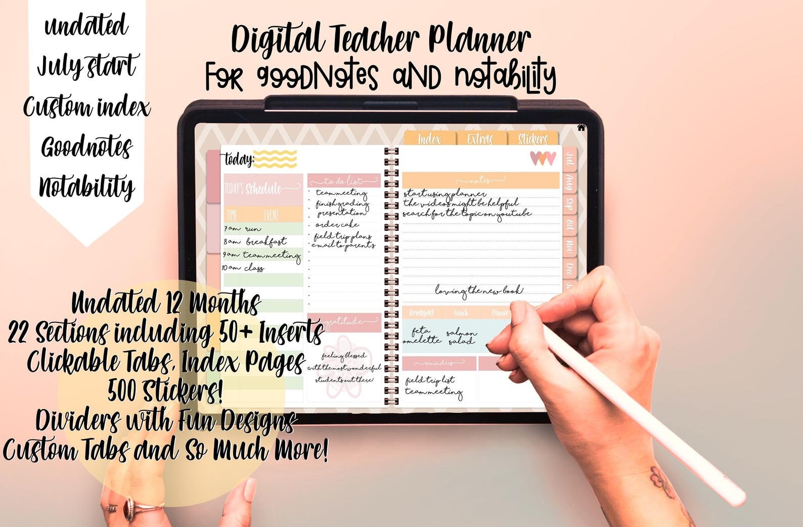 Digital Teacher Planner Goodnotes Teacher Planner Teacher Etsy UK