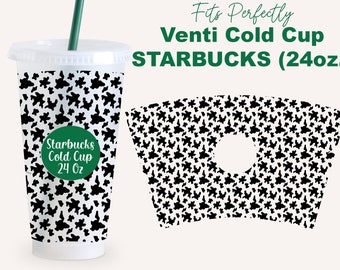 Cow Pattern Wrap svg  for Starbucks Venti Cold Cup 24 oz, Starbucks Cup Svg, Starbucks 24 Oz Cold Coffee Cup Svg for Cricut, Cow wrap svg