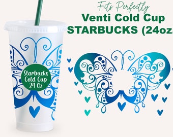 Butterfly Wrap SVG for Starbucks Venti Cold Cup 24 oz, Starbucks Cup Svg, Starbucks 24 Oz Cold Coffee Cup Svg for Cricut