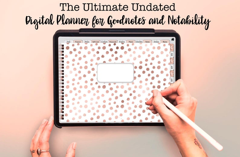 Rose Gold Polkas Digital Planner, Undated Digital Planner for Tablets ...