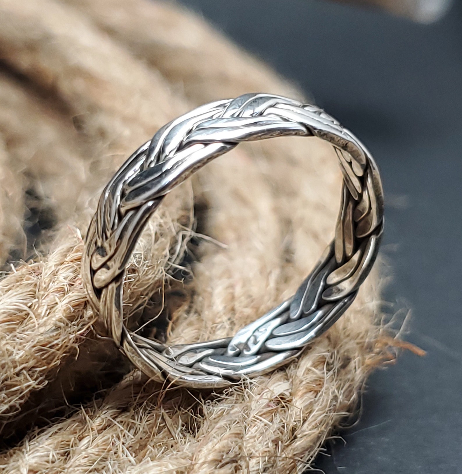 Braid Ring, 925 Sterling Silver, Handmade, Unisex Ring, Silver Band ...