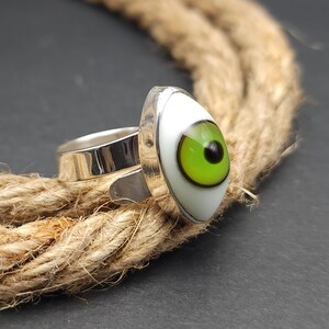 Evil eye ring, 925 sterling silver, handmade, adjustable ring, eye ring, gift.