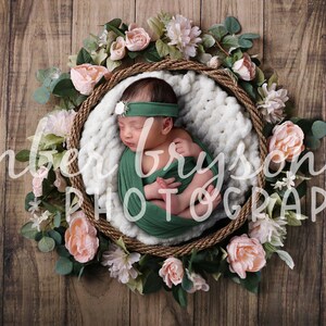 Newborn Digital Backdrop, Floral background, baby photo prop, digital backdrop for newborn, simple neutral, valentine&#39;s backdrop