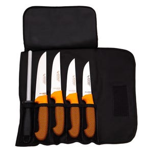 NEXT DAY SHIP Handmade kitchen knife, chef knife set with sheath, 5-piece chef set, T5 French steel, anniversary and Christmas gift for men