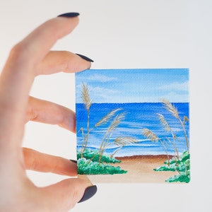 Beach Dunes Painting on Mini Canvas North Carolina Seashore - Etsy