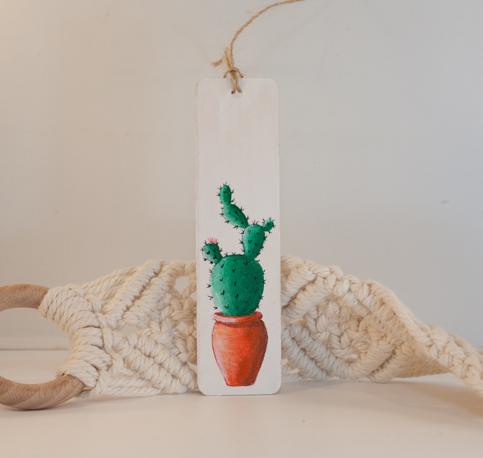 Cactus plant bookmark Hand painted cactus on bookmark House Etsy