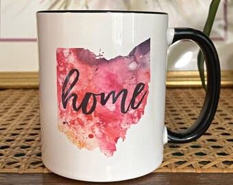 Ohio "Home" Coffee Mug |  Cool Ceramic Coffee Mug | Campfire Mug | For Gifts | For Fall | Minimalist Mug