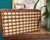 Wicker Picnic Basket Vintage Insulated Suitcase