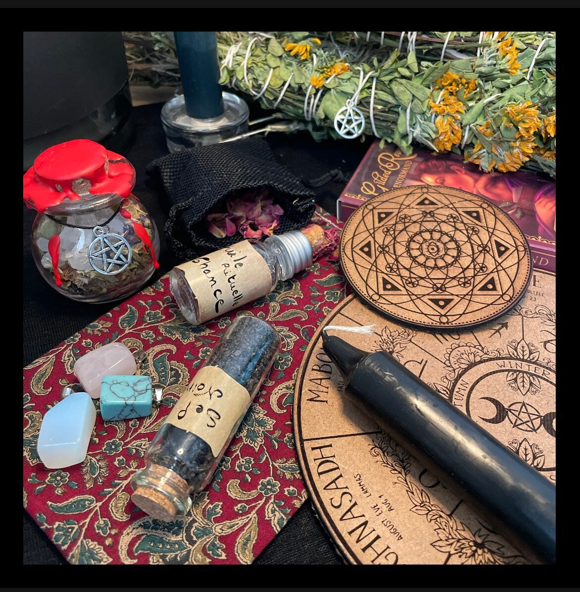 Box Sorcellerie Ostara/Wicca Witchcraft Witch Box Wiccan Divination Pendule/ Radiesthésie/ Spell Jar