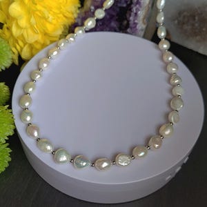 Freshwater Pearl Necklace Choker for Men Women, Men&#39;s Pearl Necklace, Mens Jewelry, Real Large Pearls Men, 10mm Beaded Choker, Gift for Him