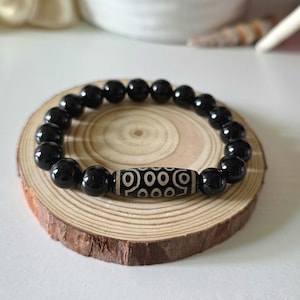 Tibetan Dzi 21 Eyes Feng Shui Bracelet, Dzi 19 Eyes, Black Tourmaline Beaded Bracelet Men Women, Black Jewelry, Wealth, Prosperity Amulet