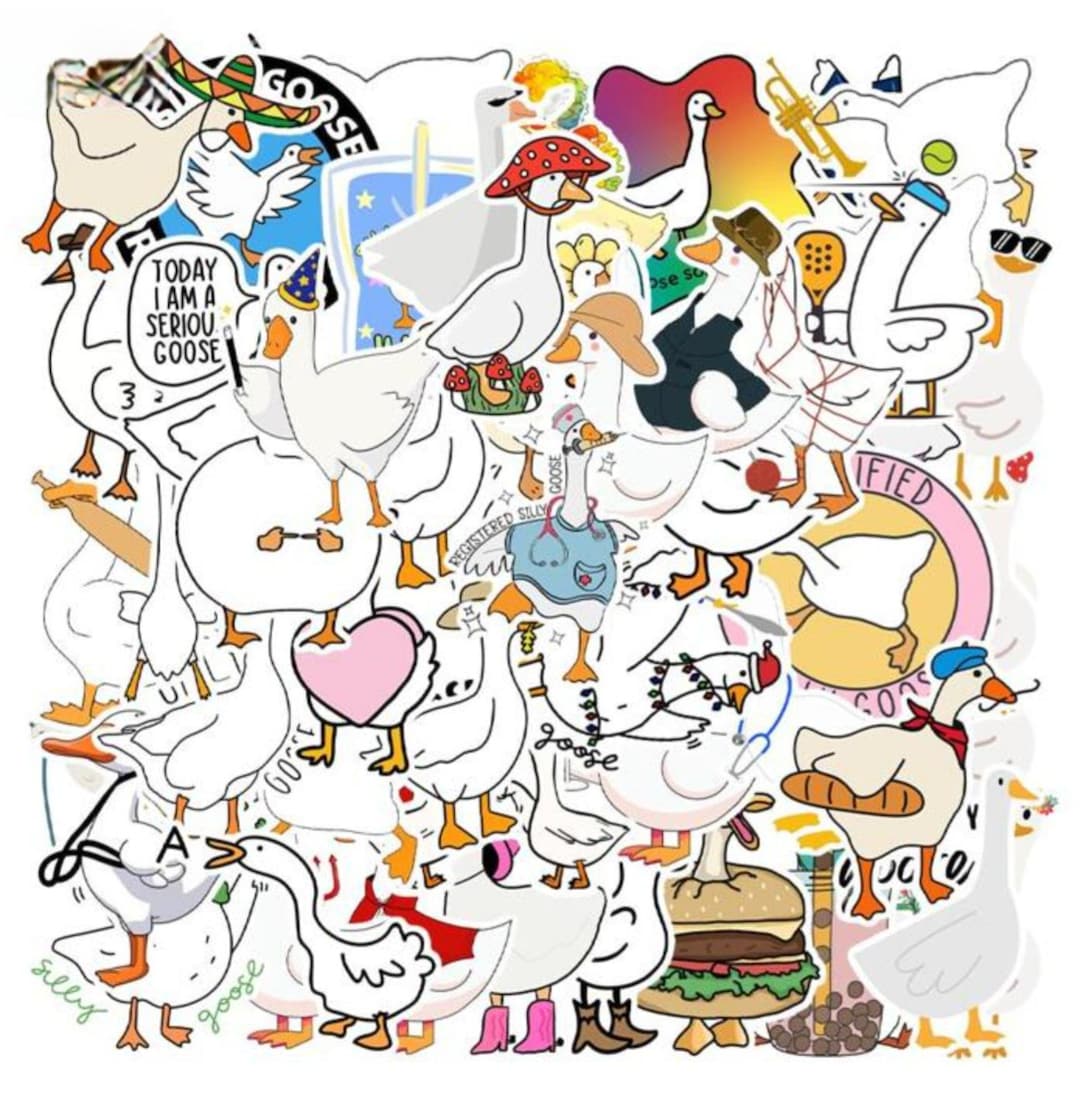 Sticker Bundle Goose Silly Goose Sticker Pack, Funny Goose Vinyl Stickers, Glossy Finish 10 ...