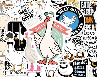 Silly Goose Sticker Pack, Funny Goose Vinyl Stickers, Matte Finish 10/15/20-Pack, Viral Goose, Meme Stickers, Water Bottle, Laptop Decor