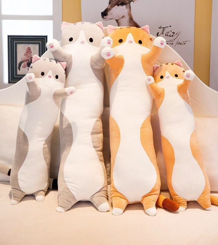 Long Cat Plush Body Pillow Cute Cat Plushie Doll Long Cat Etsy