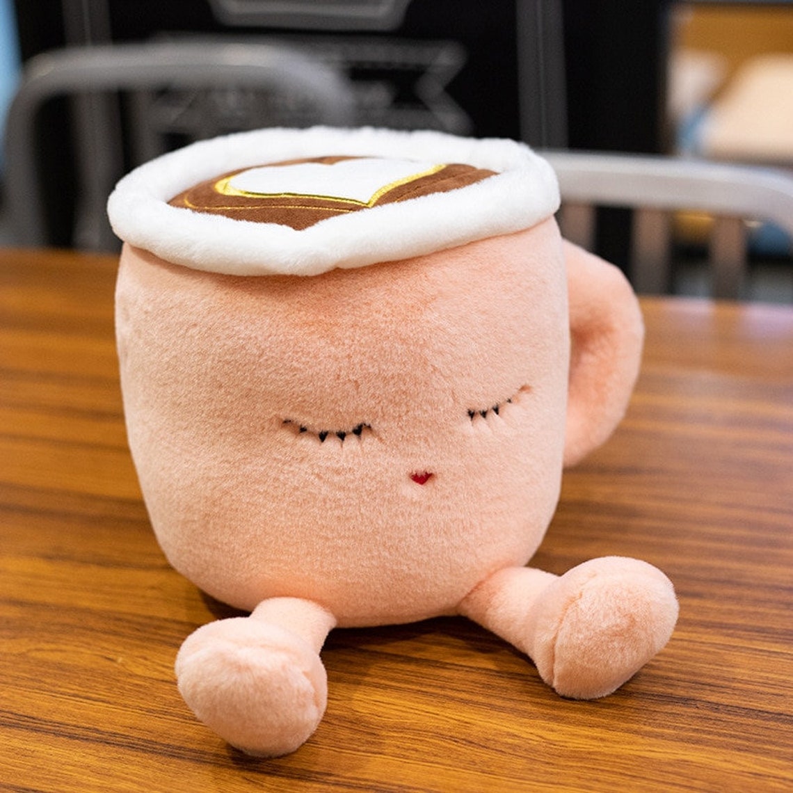 New Cafe Plush Toy Coffee Mug Latte Plushie Bookshelf Decor Etsy