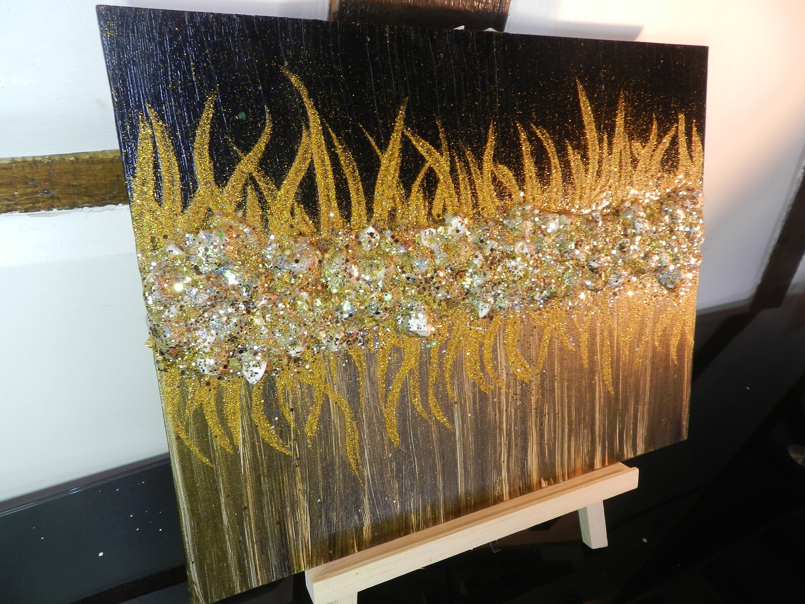 Original Painting Art Work Bling Wall Art Mixed Media Etsy