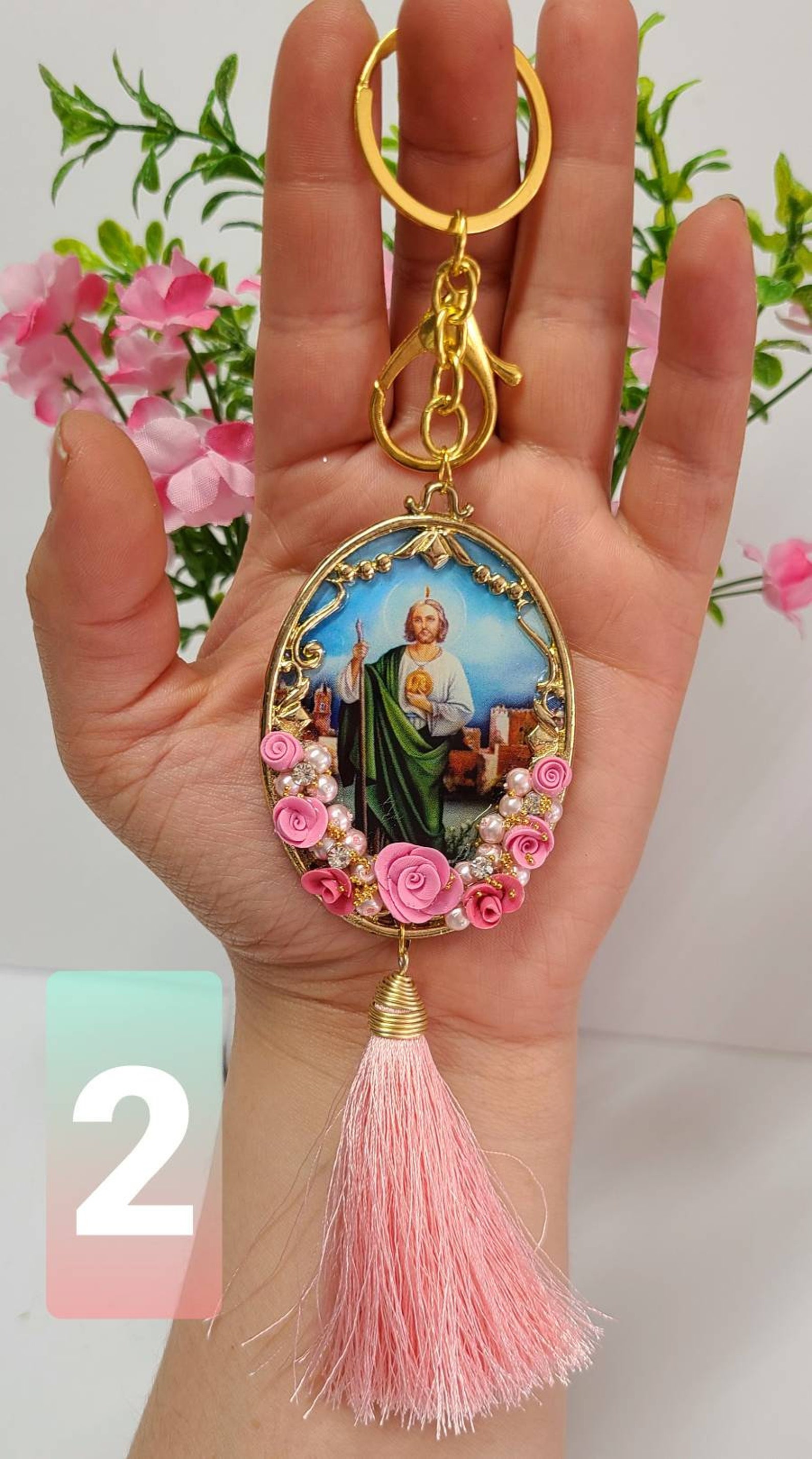 San judas tadeo keychainSaint JudeThaddeus Llavero. Etsy