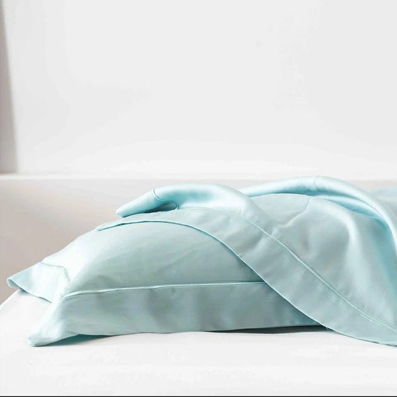 teal silk pillowcase