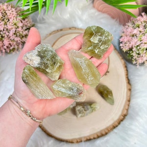 Raw Green Calcite Pieces | Rough Green Calcite Pieces | Green Crystals | Rough Green Calcite | Gems and Minerals