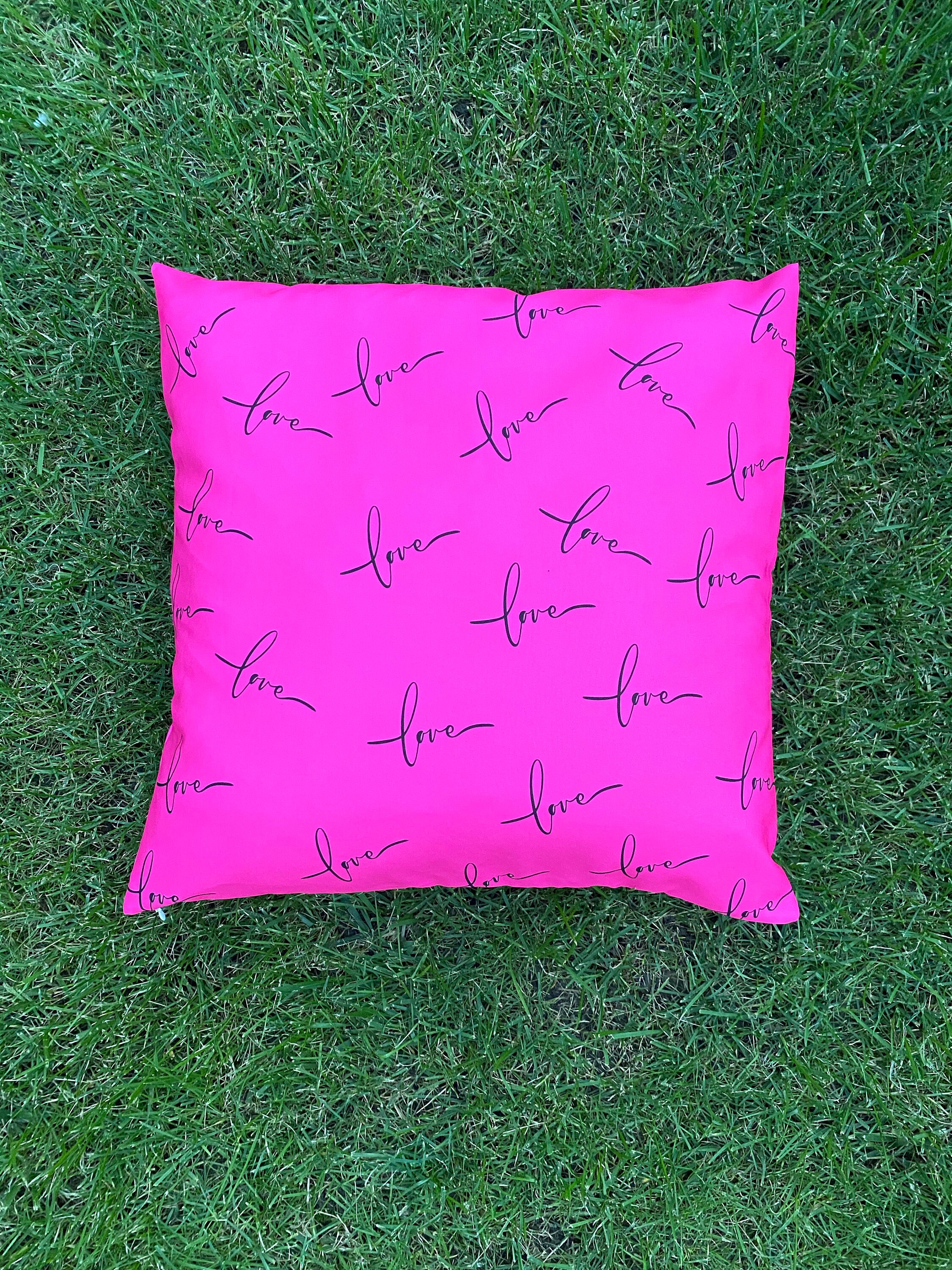 Decorative pillow case 20 X 20 print love fabric Etsy