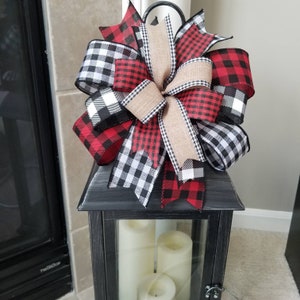 Christmas Wreath Bow, Tree Topper Bow, Christmas Tree Bows, Christmas Lantern Bow, Buffalo Plaid Bow, Christmas Bow, Christmas Decor