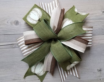 Fall Wreath Bow, Lantern Bow, Pumpkin Bow, Fall Bow, Door Hanger Bow, Autumn Bow, Thanksgiving Bow, Decorative Bow, Fall Decor