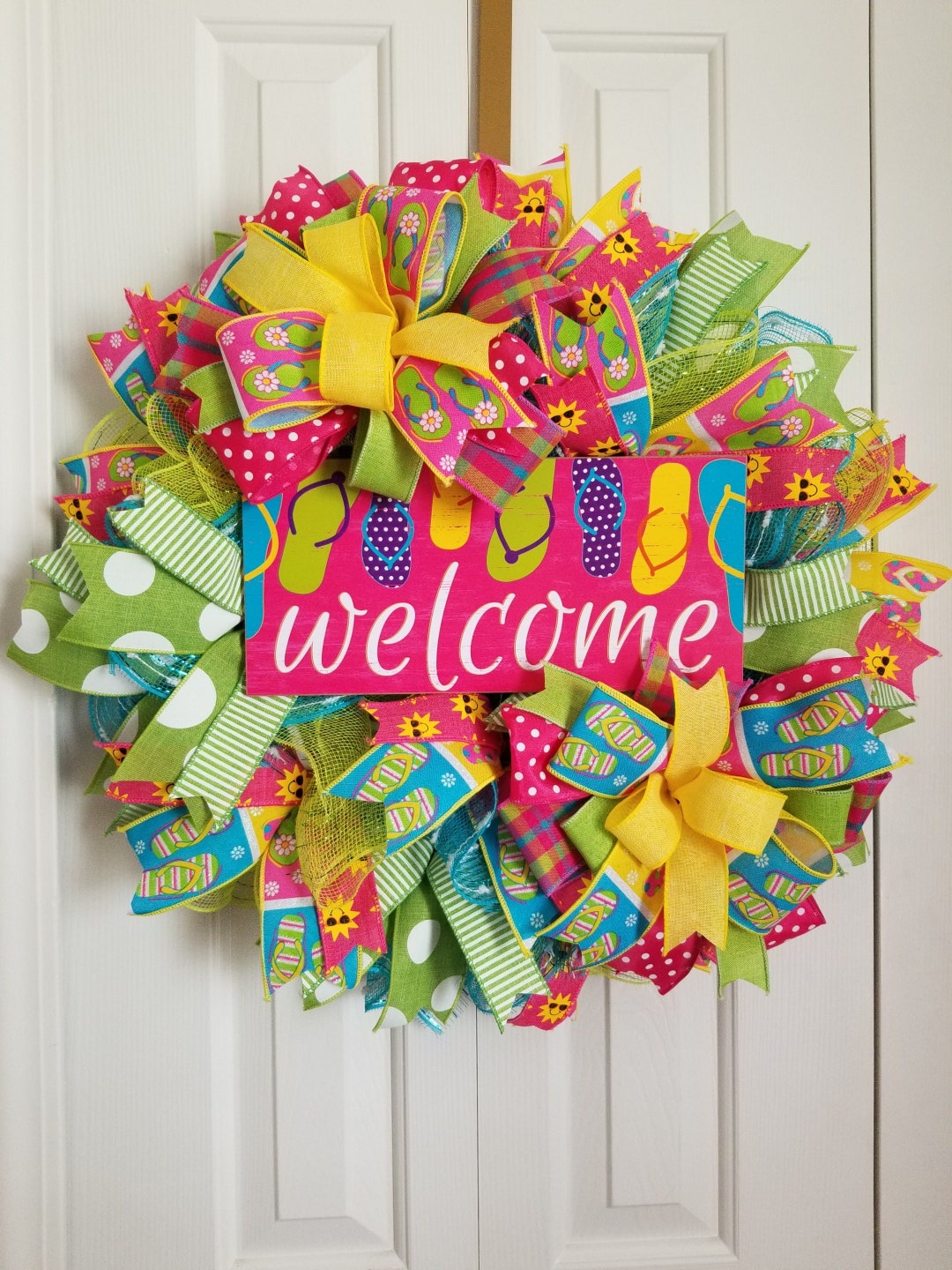 Flip Flop Wreath Summer Beach Wreath Summer Wreath for Front - Etsy