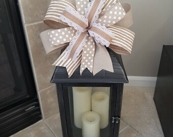 Everyday Wreath Bow, Farmhouse Wreath Bow, Spring Wreath Bow, Summer Bow for Lanterns,  Summer Wreath Bow, Lantern Bow, Bow for Wreath