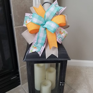 Easter Wreath Bow, Lantern Bow, Tree Topper Bow, Bunny Bow, Spring Wreath Bow, Door Hanger Bow, Basket Bow, Decorative Bow, Wired Ribbon Bow