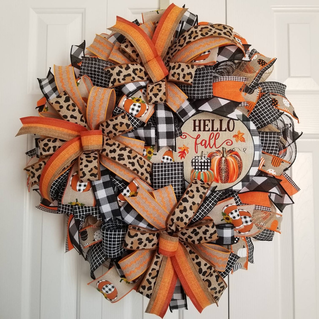 Fall Wreath, Pumpkin Wreath, Autumn Wreath, Fall Wreaths for Front Door ...