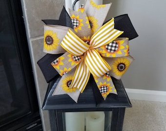 Fall Wreath Bow, Fall Sunflower Bow, Fall Bow, Sunflower Bow for Wreath, Fall Lantern Bow, Decorative Bow, Door Hanger Bow, Fall Decor