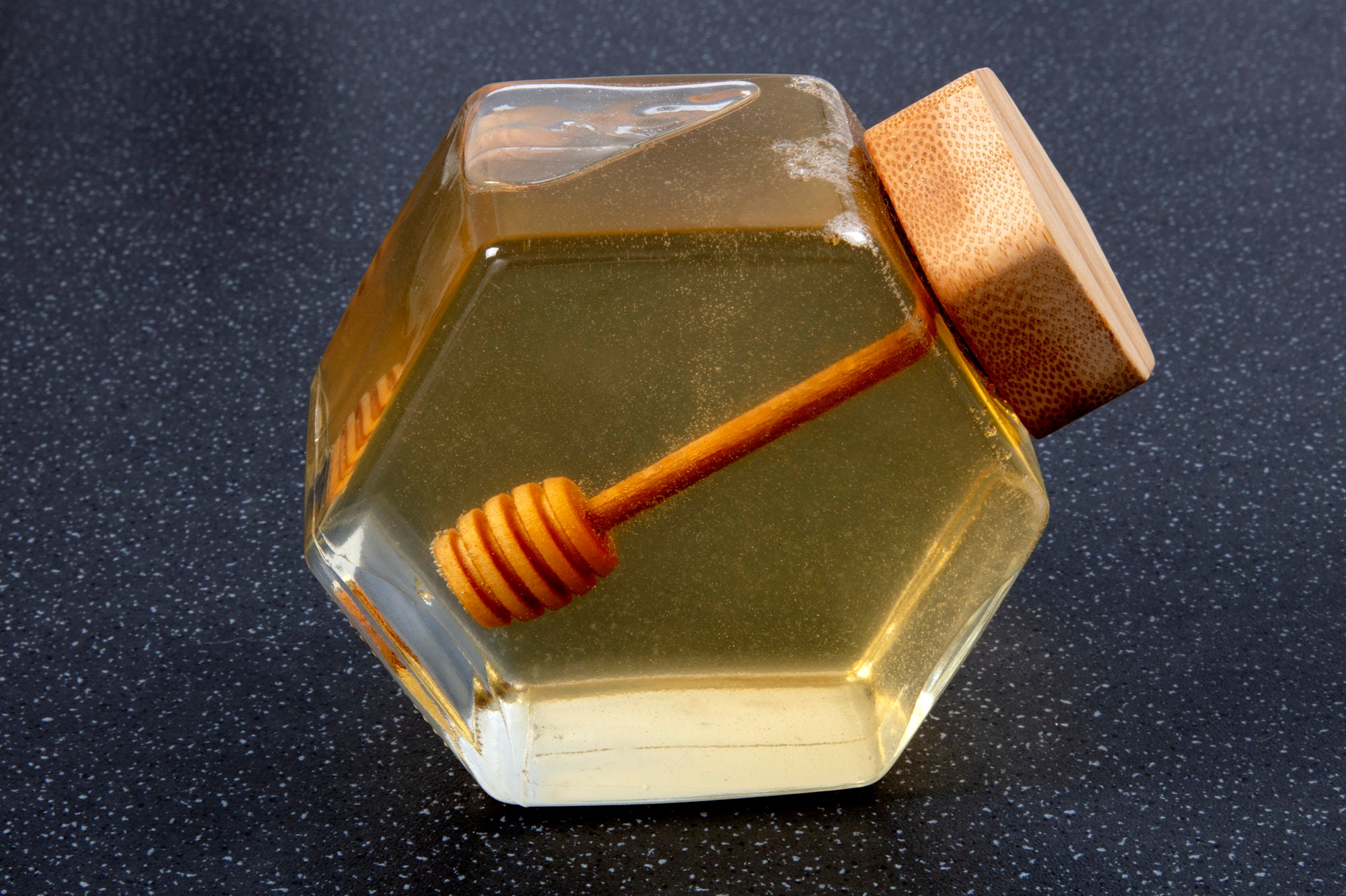 Luxury Hexagonal Glass Honey Jar Bamboo & Cork Lid With Etsy UK