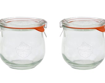 Lid Clamps X2 WECK 744 580ml Tulip Glass Sourdough Preserving Jar Seal 