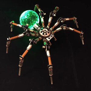 Steampunk Colorful Spider | Steampunk Spider Decoration | Color-Changeable Tail | Spider Lighting