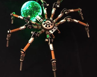 Steampunk Colorful Spider | Steampunk Spider Decoration | Color-Changeable Tail | Spider Lighting