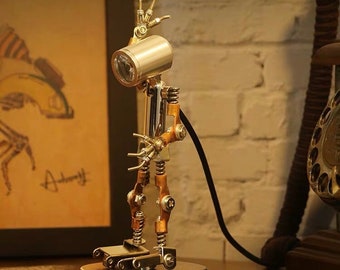 Steampunk Robot Decor | Steampunk Lamp | Steampunk Robot Lighting | Steampunk Furniture Decoration