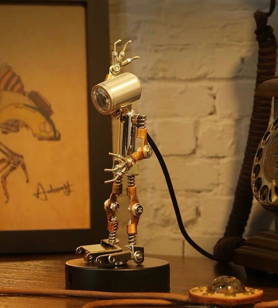 Steampunk Robot Decor Steampunk Lamp Steampunk Robot Lighting