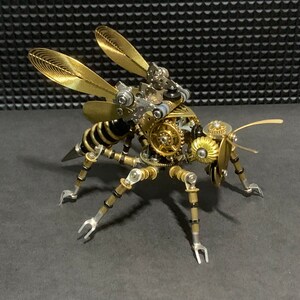 Steampunk Glow Bee | Mechanical Bee |  Steampunk Art | Art Insect Figurine | Steampunk Ornament